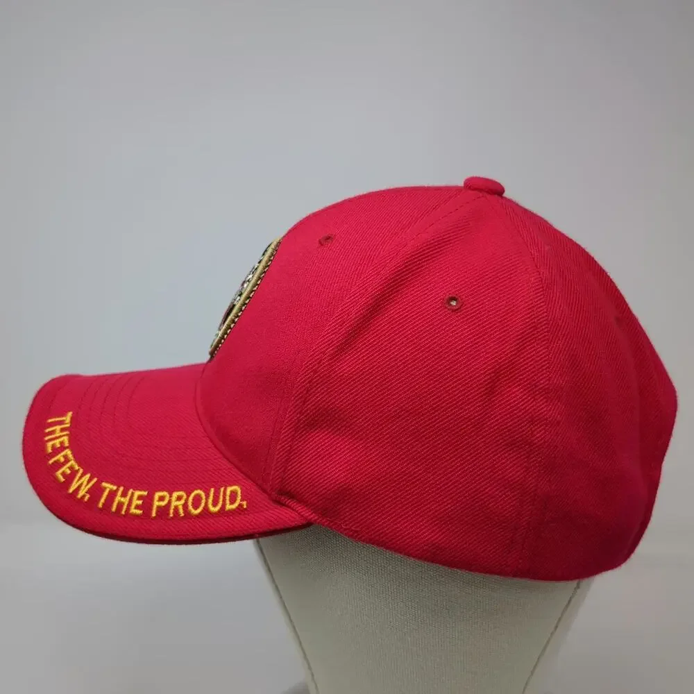 Rapid Dominance USMC Marine Corps Red One Size Baseball Cap Hat Strapback Gold